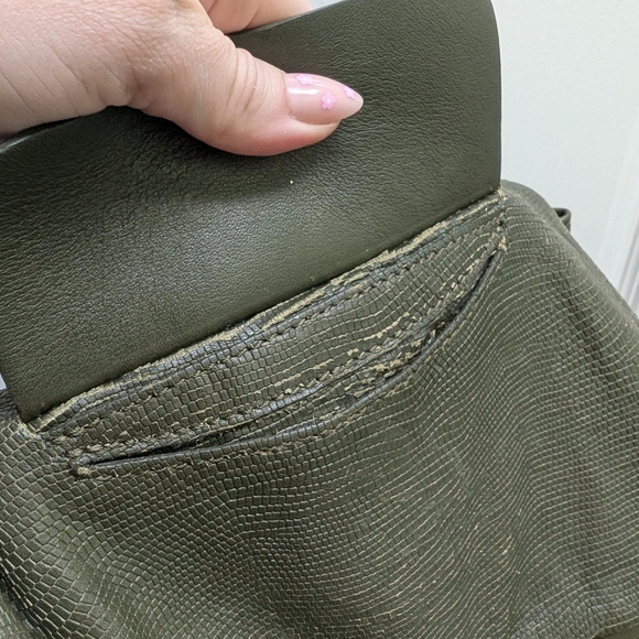 Longchamp Green Leather Balzane Crossbody Saddle Bag - Picture 10 of 14